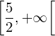 \left[\dfrac{5}{2}, +\infty\right[